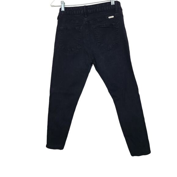 Kancan Women's Black Denim Colored Jeans Rip Straight Leg Mid Rise 5 Pocket 29 - Picture 2 of 15